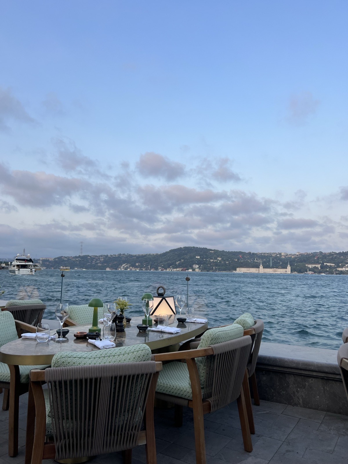 A table by the water